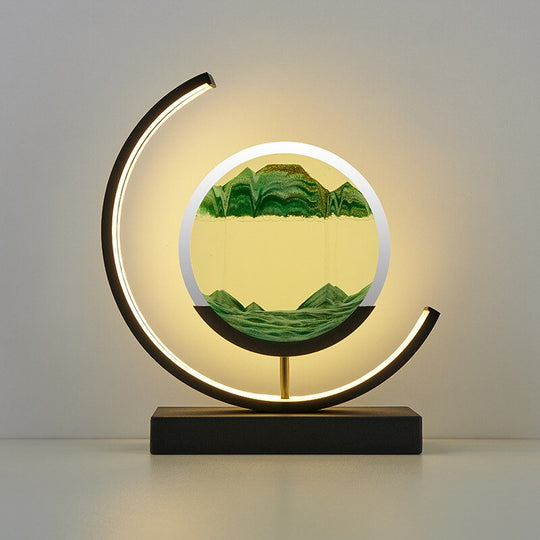 CalmSphere | Beruhigende & Faszinierende Sand-Bordlampe Grün Decorique.de