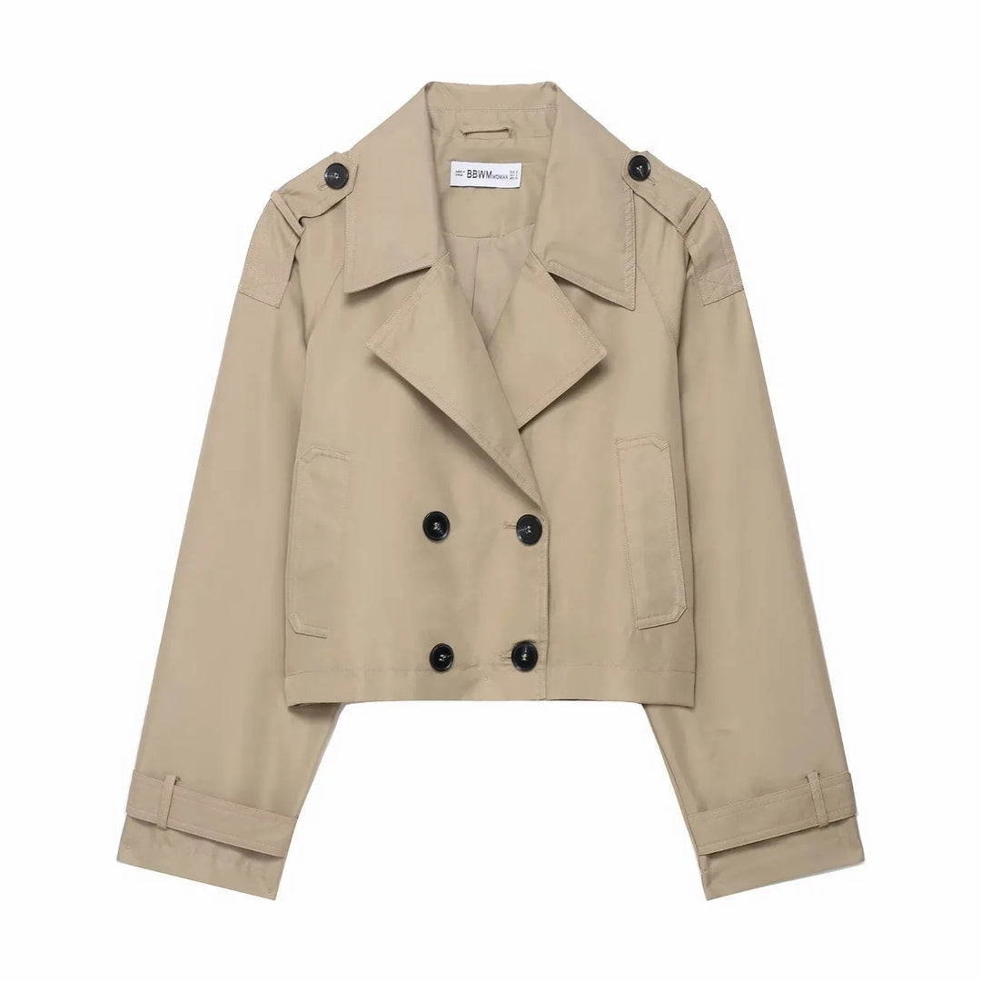 Camillia | Damen Trenchcoat – Eleganz für Büro & Freizeit Khaki Decorique.de