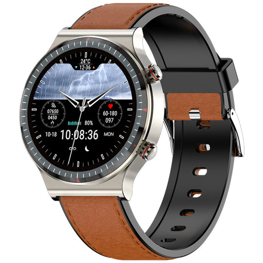 CardioSense | Medizinische EKG-Smartwatch mit Osram-Sensor Premium Silber Khaki Decorique.de