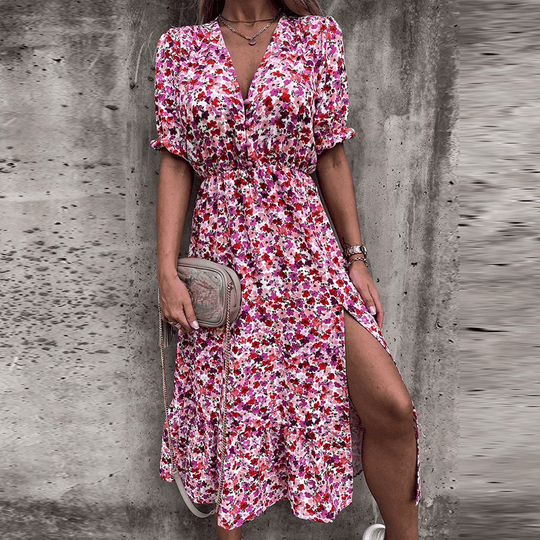 Carlota | Damen Schone Sommerkleid | Maxi Rosa Decorique.de
