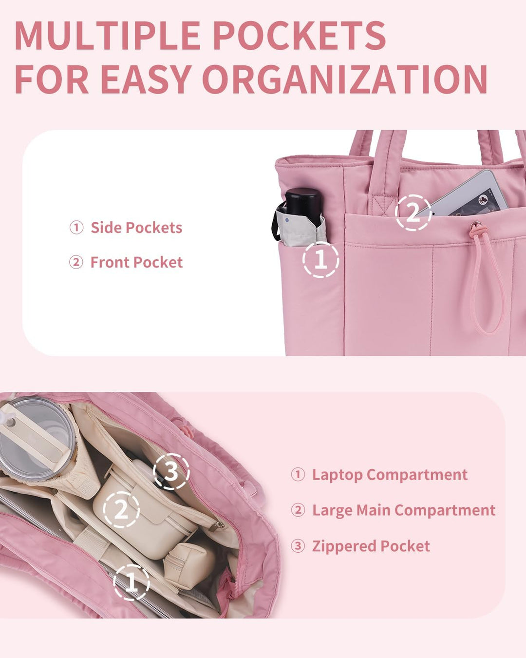 CarryLuxe | Puffer-Tasche – Mit Becherhalter & Laptopfach Decorique.de