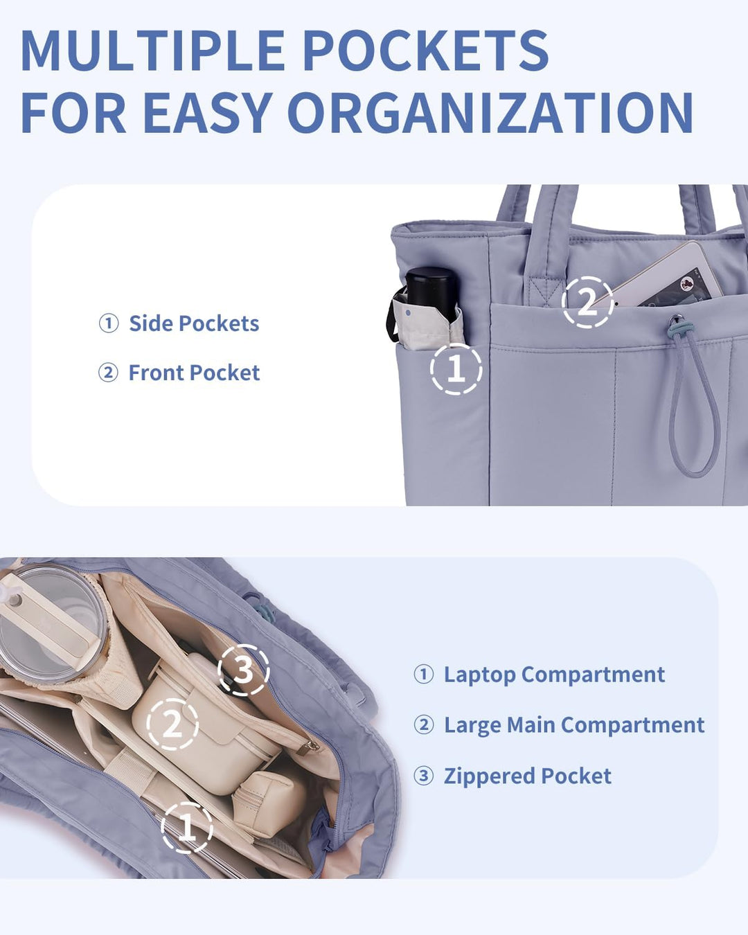 CarryLuxe | Puffer-Tasche – Mit Becherhalter & Laptopfach Decorique.de