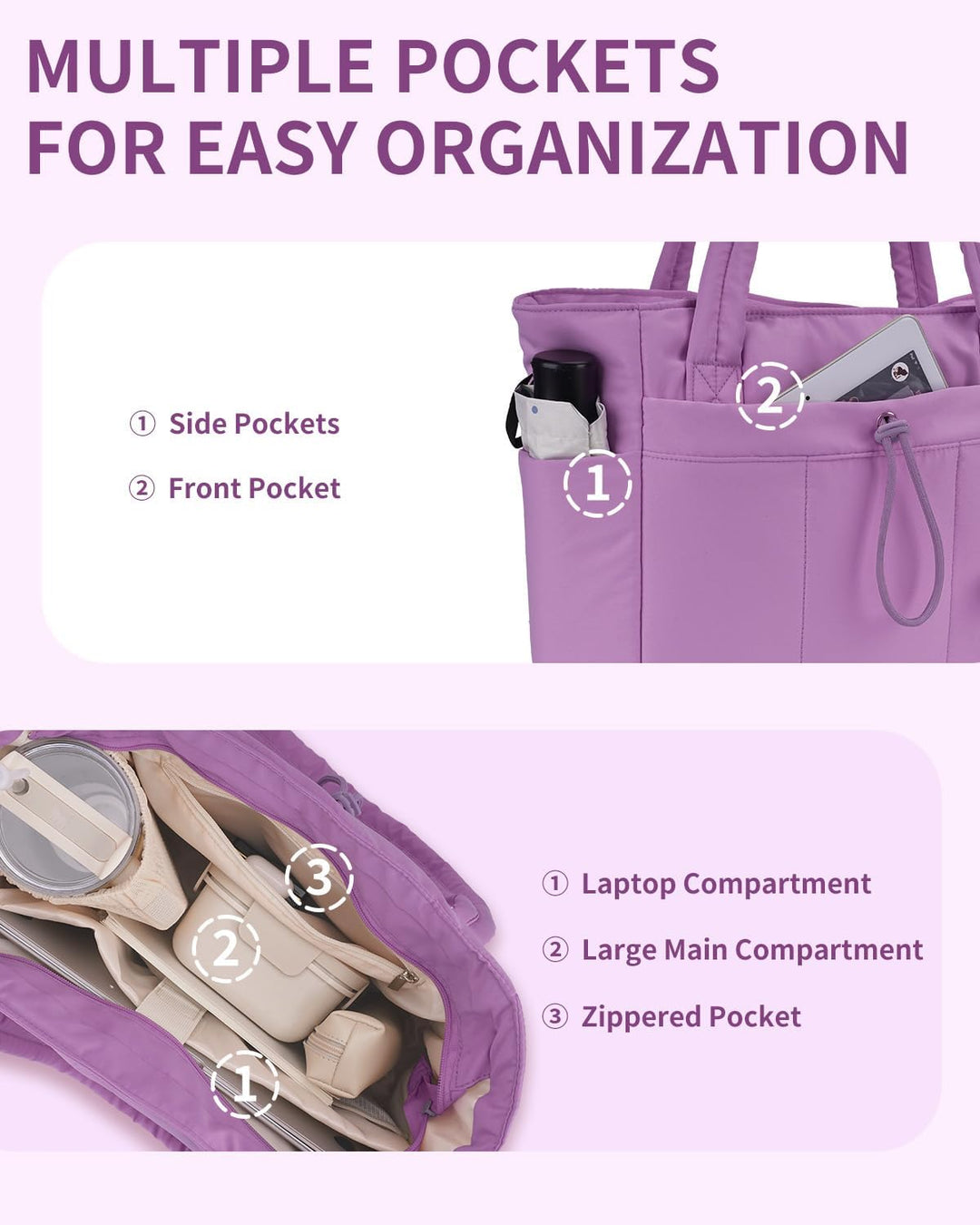 CarryLuxe | Puffer-Tasche – Mit Becherhalter & Laptopfach Decorique.de