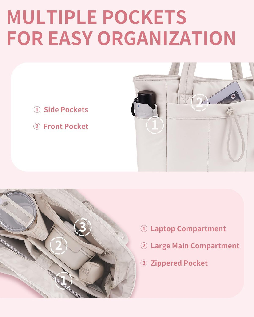 CarryLuxe | Puffer-Tasche – Mit Becherhalter & Laptopfach Decorique.de