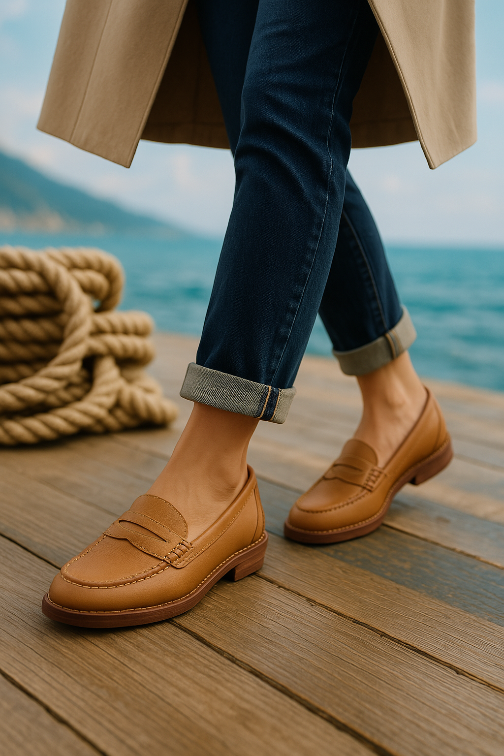 Celestina | Damen-Loafer – Eleganter Komfort aus Echtleder Khaki Decorique.de