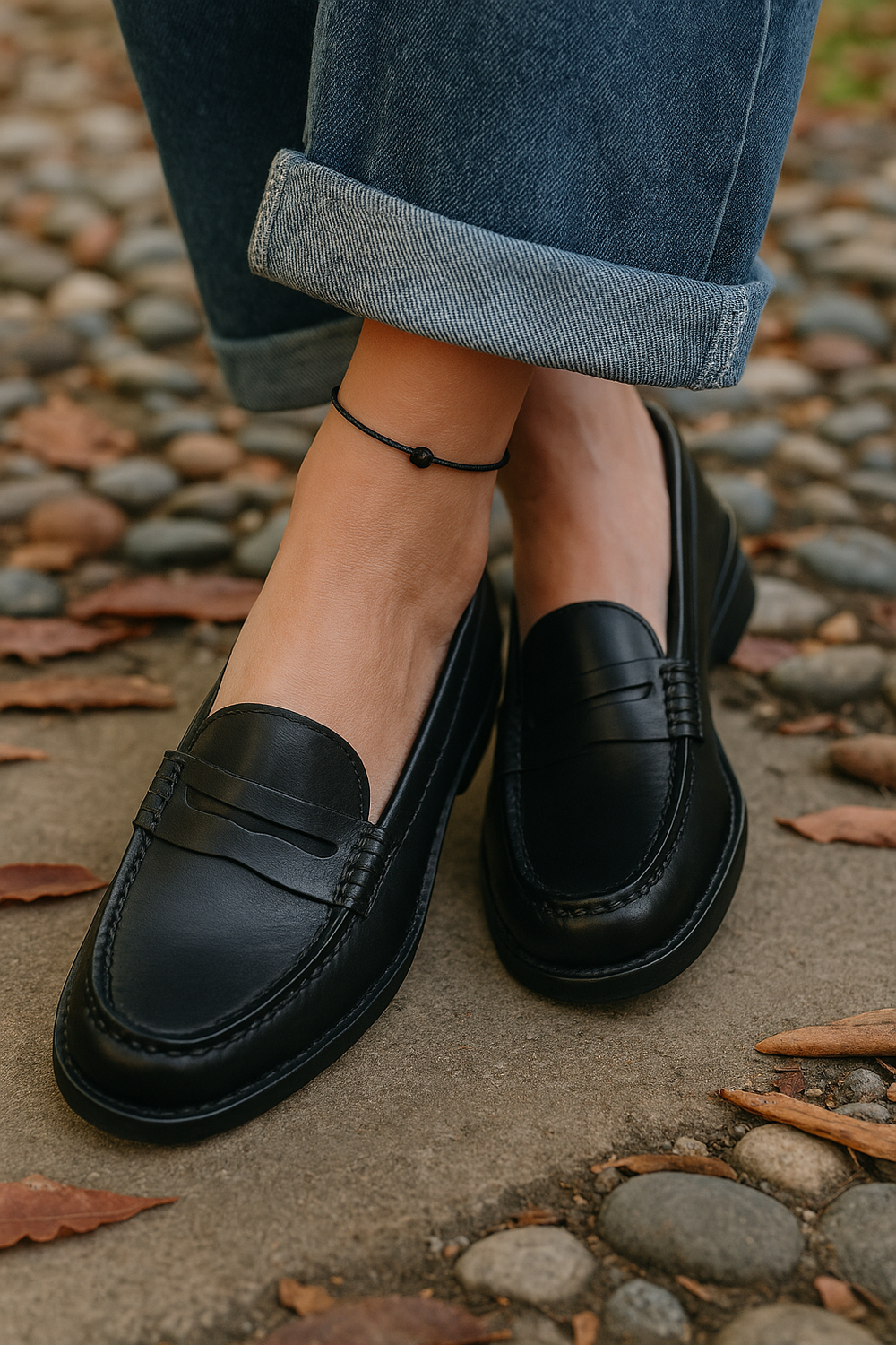 Celestina | Damen-Loafer – Eleganter Komfort aus Echtleder Schwarz Decorique.de