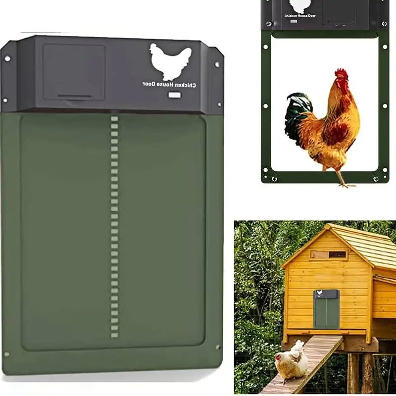 ChickenGuard | Hühnerklappe – Automatischer Betrieb & Wasserdicht Grün Decorique.de