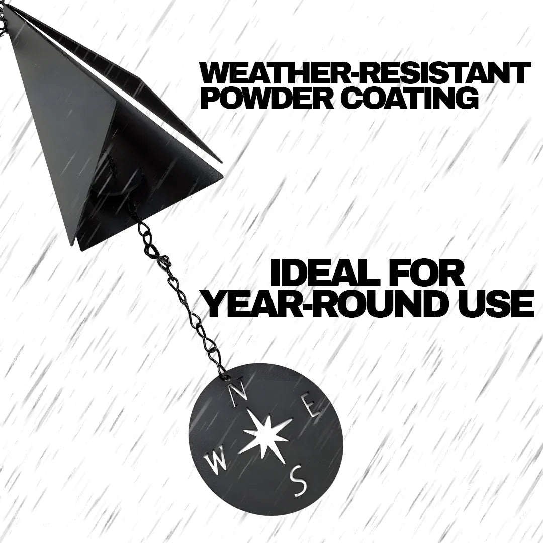 ChimeCoast | 20" Kompass-Windglocke aus recyceltem Stahl Decorique.de