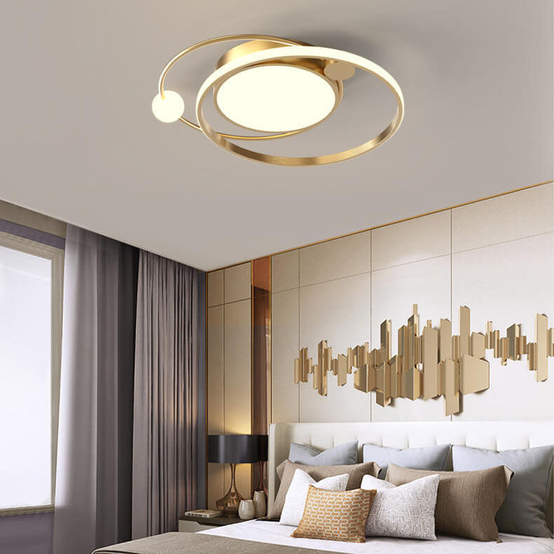 CircleLux | Nordic Round Circle LED Deckenleuchte bündig montiert Klein Warmes Licht (3000K) Gold Decorique.de