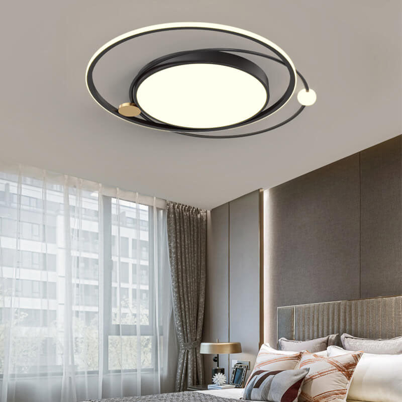 CircleLux | Nordic Round Circle LED Deckenleuchte bündig montiert Klein Schwarz Decorique.de