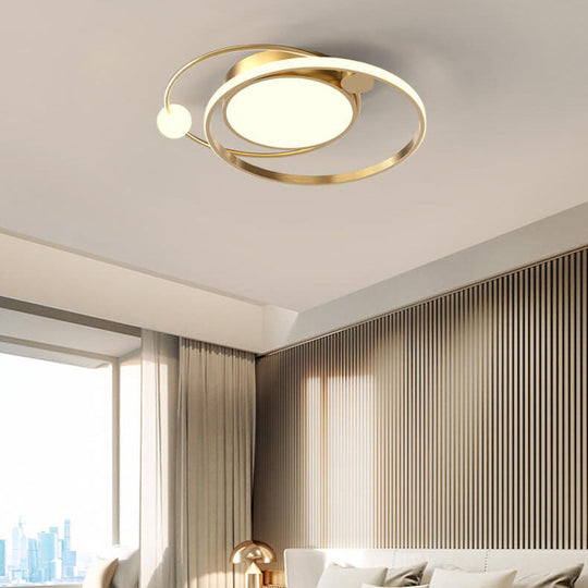CircleLux | Nordic Round Circle LED Deckenleuchte bündig montiert Klein Weißes Licht (5000K) Gold Decorique.de