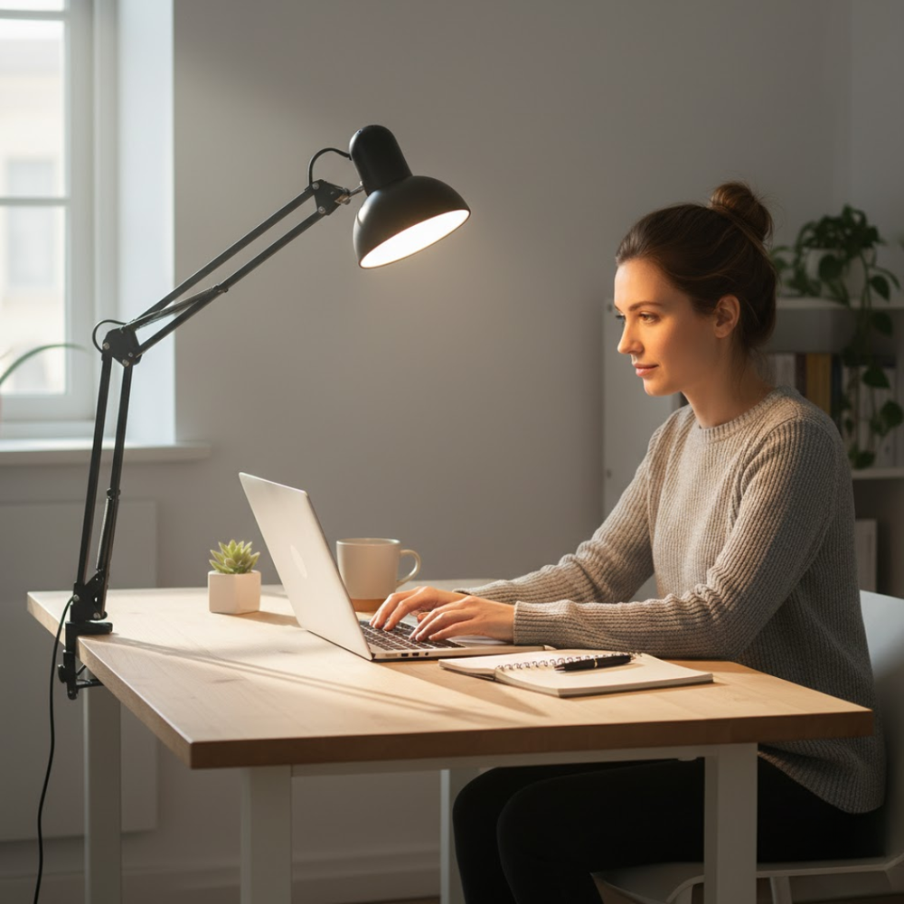 ClampGlow | Ausziehbare Tischleuchte für Präzisionslicht Decorique.de