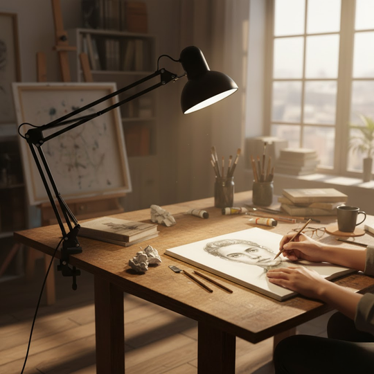 ClampGlow | Ausziehbare Tischleuchte für Präzisionslicht Decorique.de