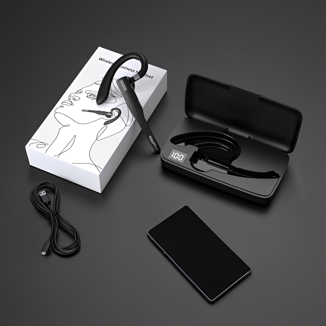 ClearCall | Trucker Dual-Mikrofon kabelloses Bluetooth 5.1 Rauschunterdrückendes Headset/Ohrhörer Decorique.de