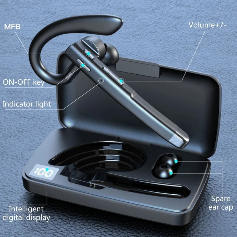 ClearCall | Trucker Dual-Mikrofon kabelloses Bluetooth 5.1 Rauschunterdrückendes Headset/Ohrhörer Decorique.de