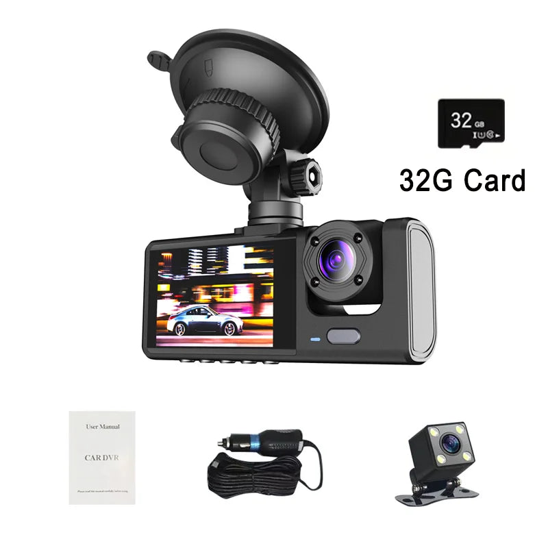 ClearRide | 1080P Xiaomi Dashcam mit Nachtsicht & 2" Display 3 Kamera 32G Karte Decorique.de