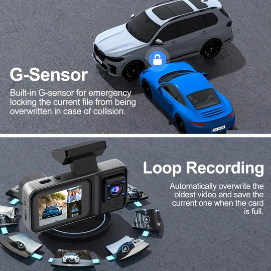 ClearRoad | 1080P Dash Cam – Vorderansicht, Rückansicht & Innenansicht Decorique.de