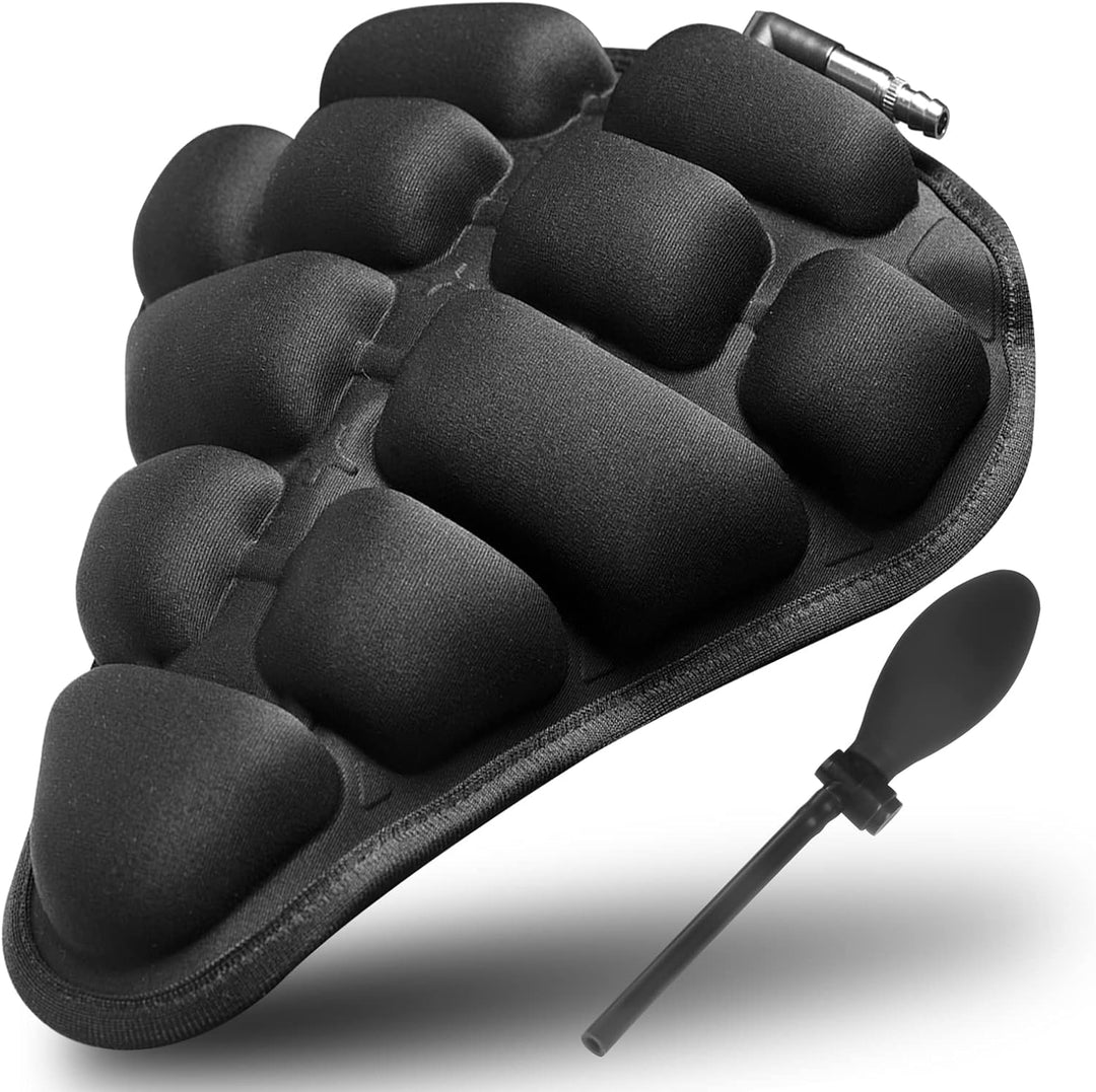 CloudRide | Aufblasbarer Fahrradsattelbezug mit Luftpolster & Stoßdämpfung Schwarz Decorique.de