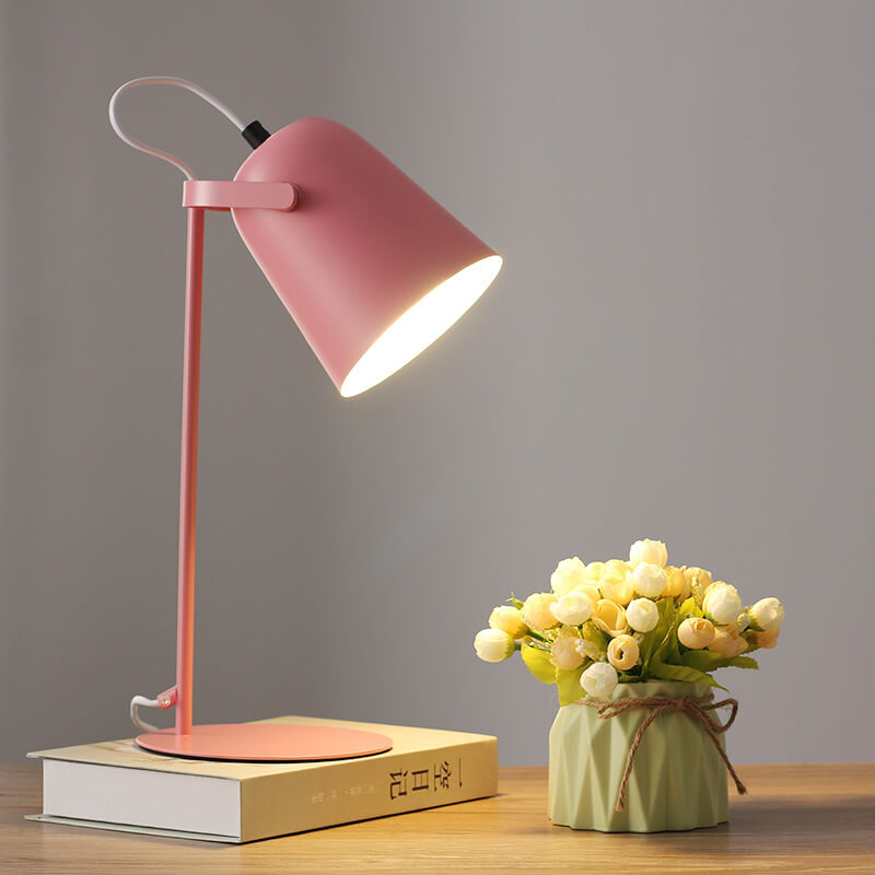 ColorBeam | Nordische Macaron-Farbe, kreatives Eisen-Eimer-Design, 1-flammige Tischlampe Rosa 230V Decorique.de