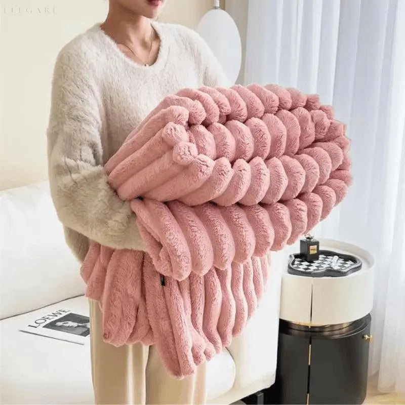 ComfortCuddle | Flauschige & Gemütliche Fleece-Decke Rosa Decorique.de