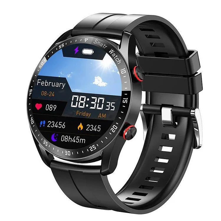 CoreWatch | Intelligente Uhr für Gesundheit, Musik & Kommunikation Schwarzes Silikonarmband Decorique.de