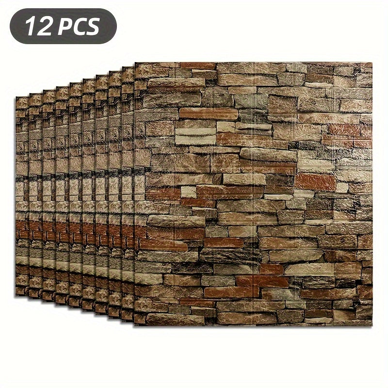 CosmoWall | Rechteckige 3D Wandfliesen – Matt & wasserfest Fels rot Decorique.de