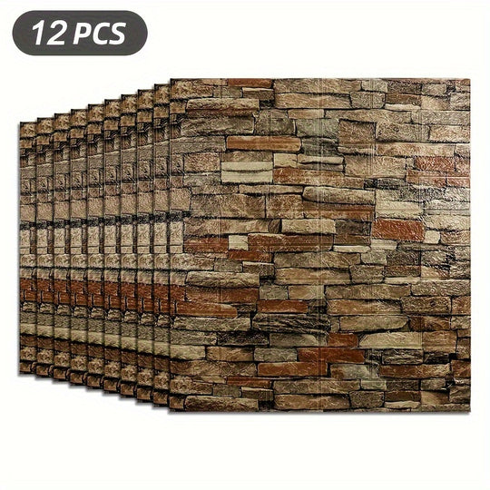 CosmoWall | Rechteckige 3D Wandfliesen – Matt & wasserfest Fels rot Decorique.de