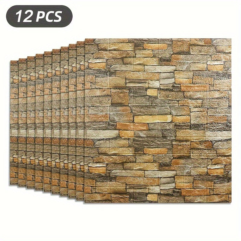 CosmoWall | Rechteckige 3D Wandfliesen – Matt & wasserfest Felsgelb Decorique.de