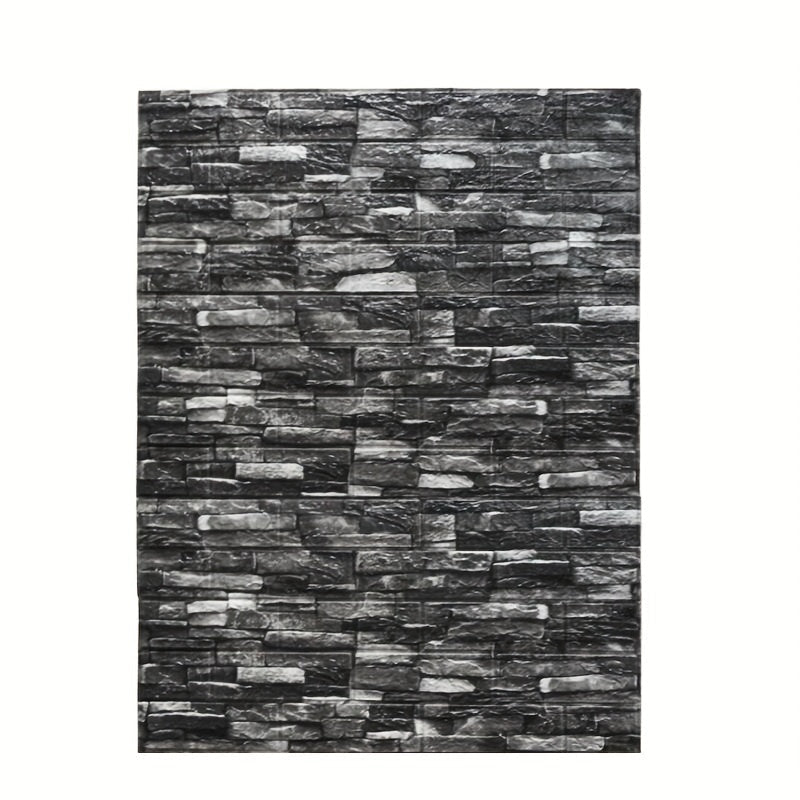 CozyWall | 3D Wandpanel – Stoßdämpfend, abwischbar & zuschneidbar Fels schwarz Decorique.de