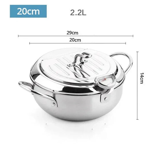 CrispHeat | Präzisions-Fritteuse mit integriertem Thermometer 20 cm Decorique.de