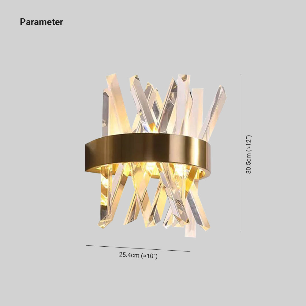 CrystalCrown | Goldene Kristall Wandleuchte Decorique.de