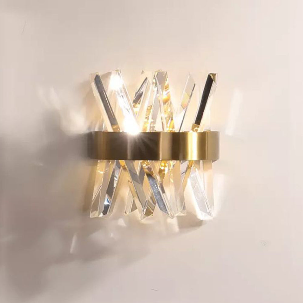CrystalCrown | Goldene Kristall Wandleuchte Decorique.de