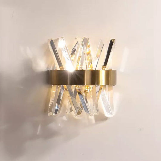 CrystalCrown | Goldene Kristall Wandleuchte Decorique.de