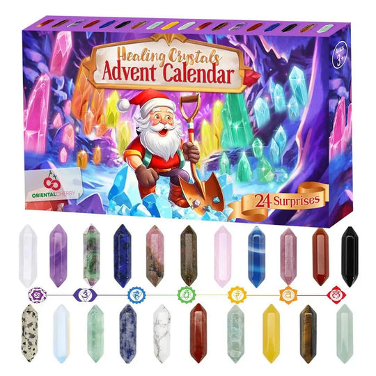 CrystalJoy | Adventskalender 2025 – 24 Einzigartige Kristalle täglich 24 Stück Decorique.de