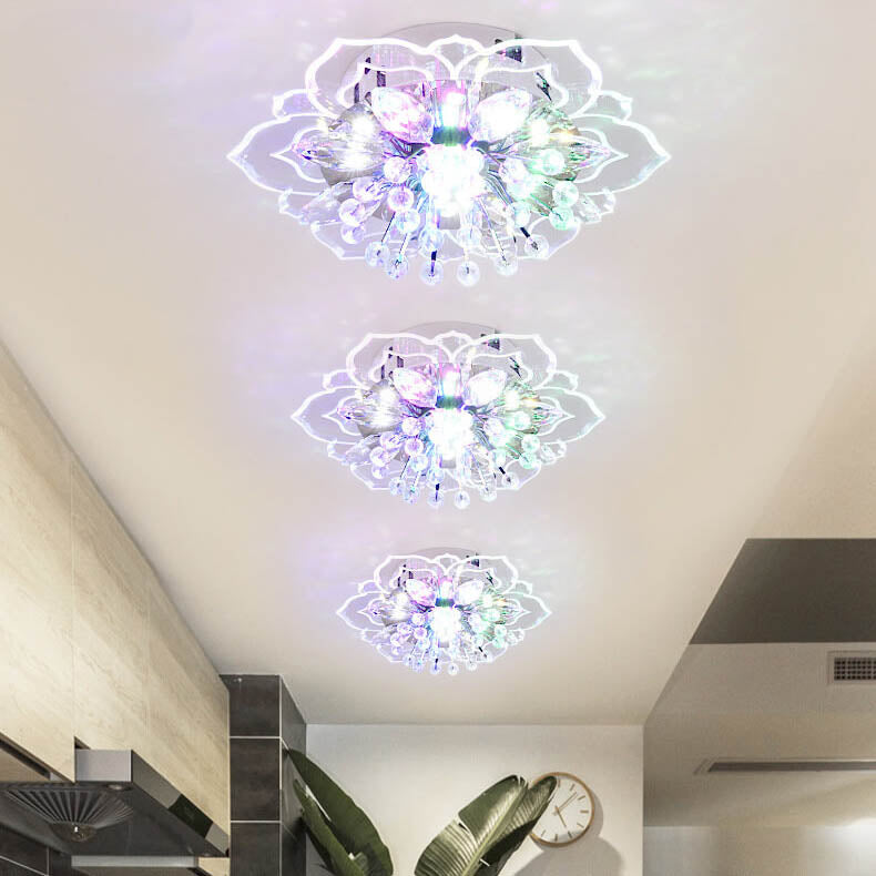 CrystalLily | LED-Deckenleuchte mit floraler Struktur 230V Oberflächenmontage Farbige Beleuchtung Decorique.de