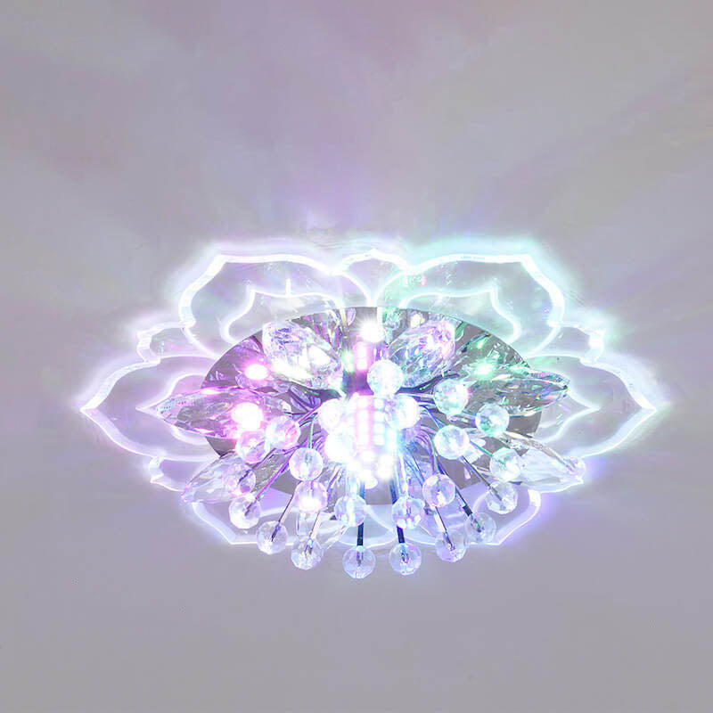 CrystalLily | LED-Deckenleuchte mit floraler Struktur 230V Verdeckte Montage Farbige Beleuchtung Decorique.de