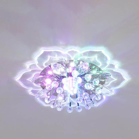 CrystalLily | LED-Deckenleuchte mit floraler Struktur 230V Verdeckte Montage Farbige Beleuchtung Decorique.de