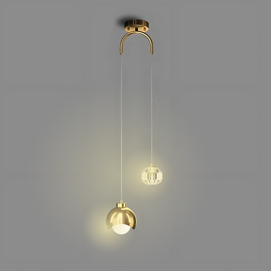 CrystalMoon | Moderne LED-Hängelampe für stilvolles Ambiente im Schlafzimmer und Esszimmer Gold Decorique.de