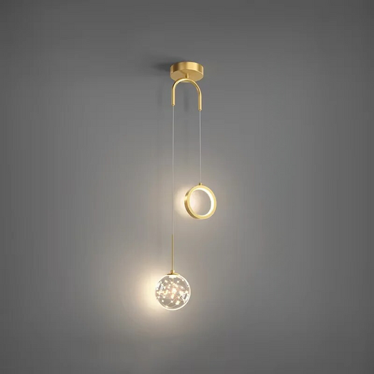 CrystalMoon | Moderne LED-Hängelampe für stilvolles Ambiente im Schlafzimmer und Esszimmer Gold B Decorique.de