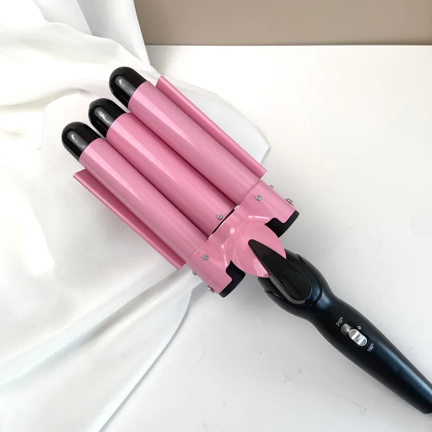CurlFlex | Dreifachkugel Keramik-Haarlockenstab Pink Decorique.de