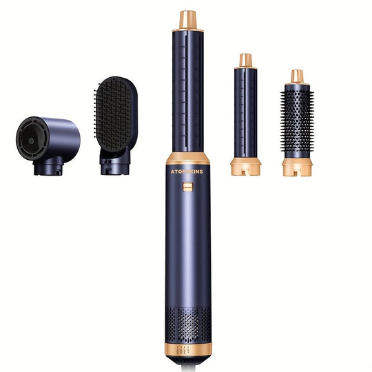 CurlMate | 5-in-1 Haartrockner & Multistyler für Perfekte Locken und Glattes Haar Blau Decorique.de