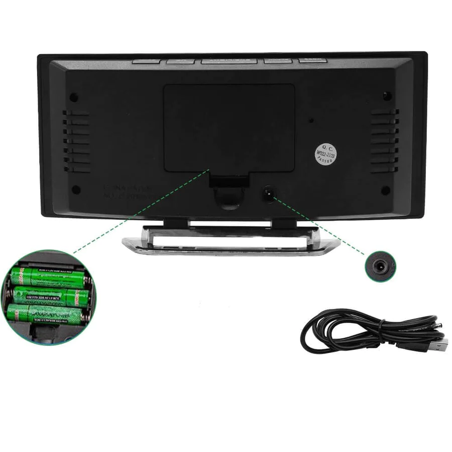 CurveClock | Gebogener LED-Wecker mit automatischer Dimmfunktion & Großanzeige Decorique.de