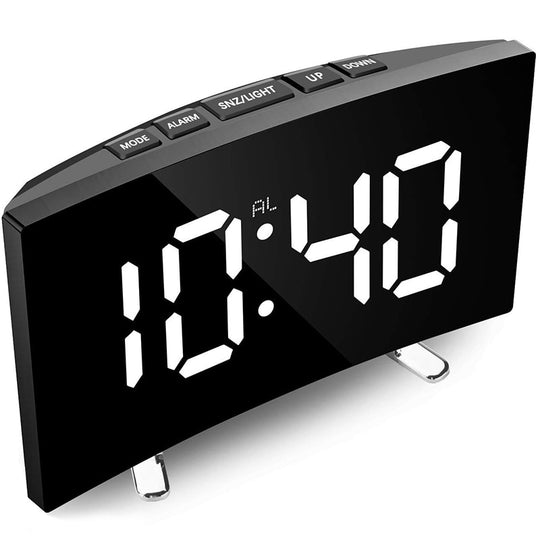 CurveClock | Gebogener LED-Wecker mit automatischer Dimmfunktion & Großanzeige Decorique.de