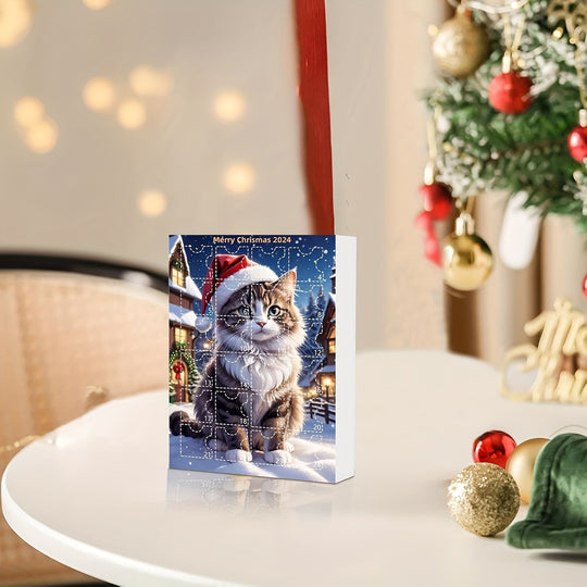 PawLendar | Adventskalender – 24 Acryl Katzenanhänger für Weihnachten