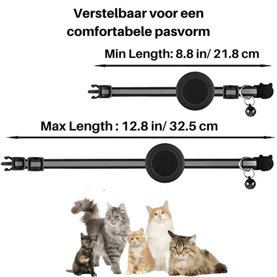 TrackTail | Katzenhalsband mit GPS-Tracker Halterung & Sicherheitsverschluss