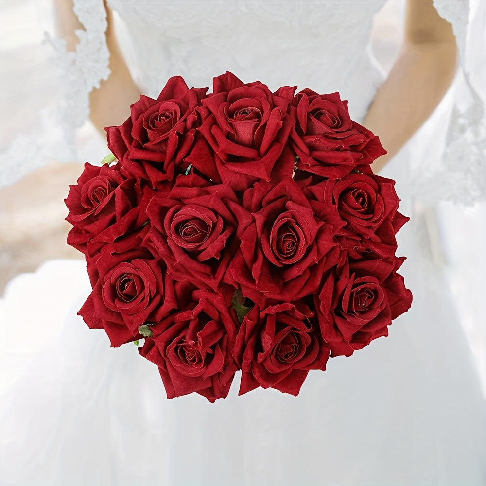 BloomMate | Artificial Roses 10-Pack – Realistic Wedding Décor