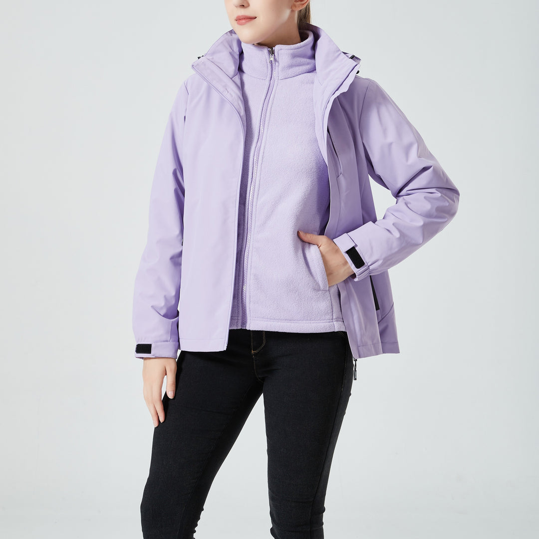 Darryl | 3-in-1 Damen-Winterjacke – Winddicht & Wasserabweisend Lavendel Decorique.de