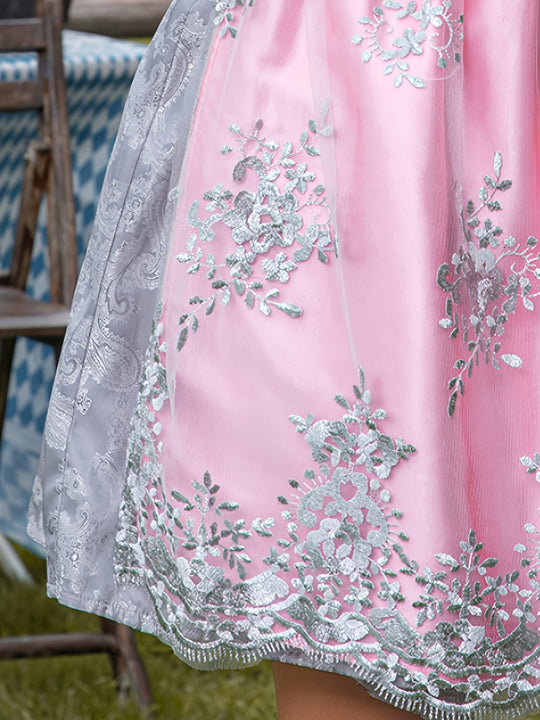 Festglanz | Jacquard-Dirndlkleid mit bestickter Schürze