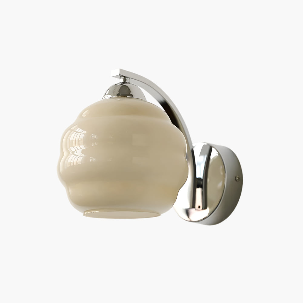 DecoGlow | Wandleuchte – Klassisches 1920er-Design mit Glasakzenten Chrom+Beige Decorique.de