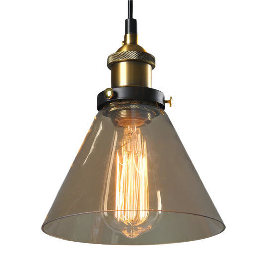 DecoLume | Vintage-Hängelampe aus Rauchglas & Eisen B-Bernstein Decorique.de